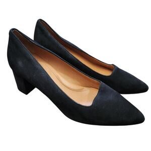 Aquatalia Suede Navy Heels 11 Office‎ Career Business Professional Corpcore Work
